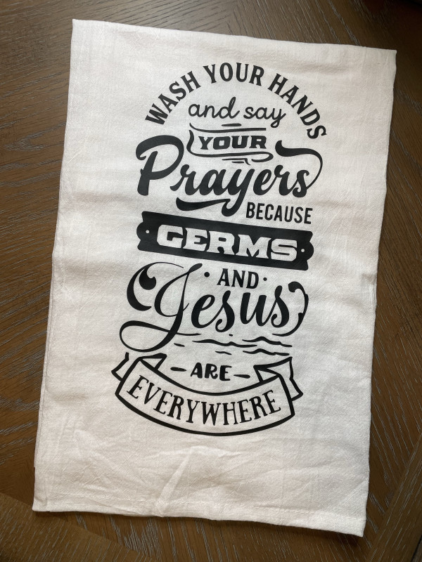 Germs & Jesus Dish Towel